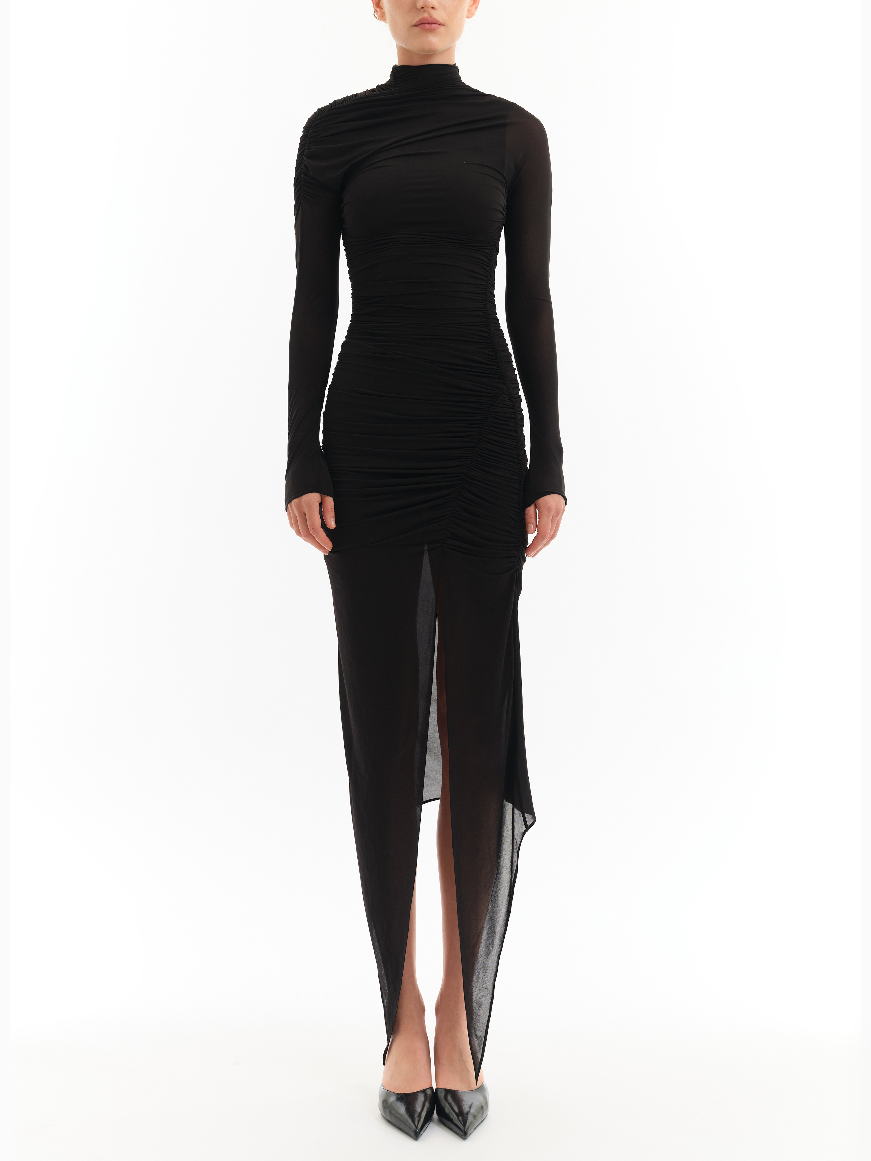 Ruched High-Neck Dress Main image