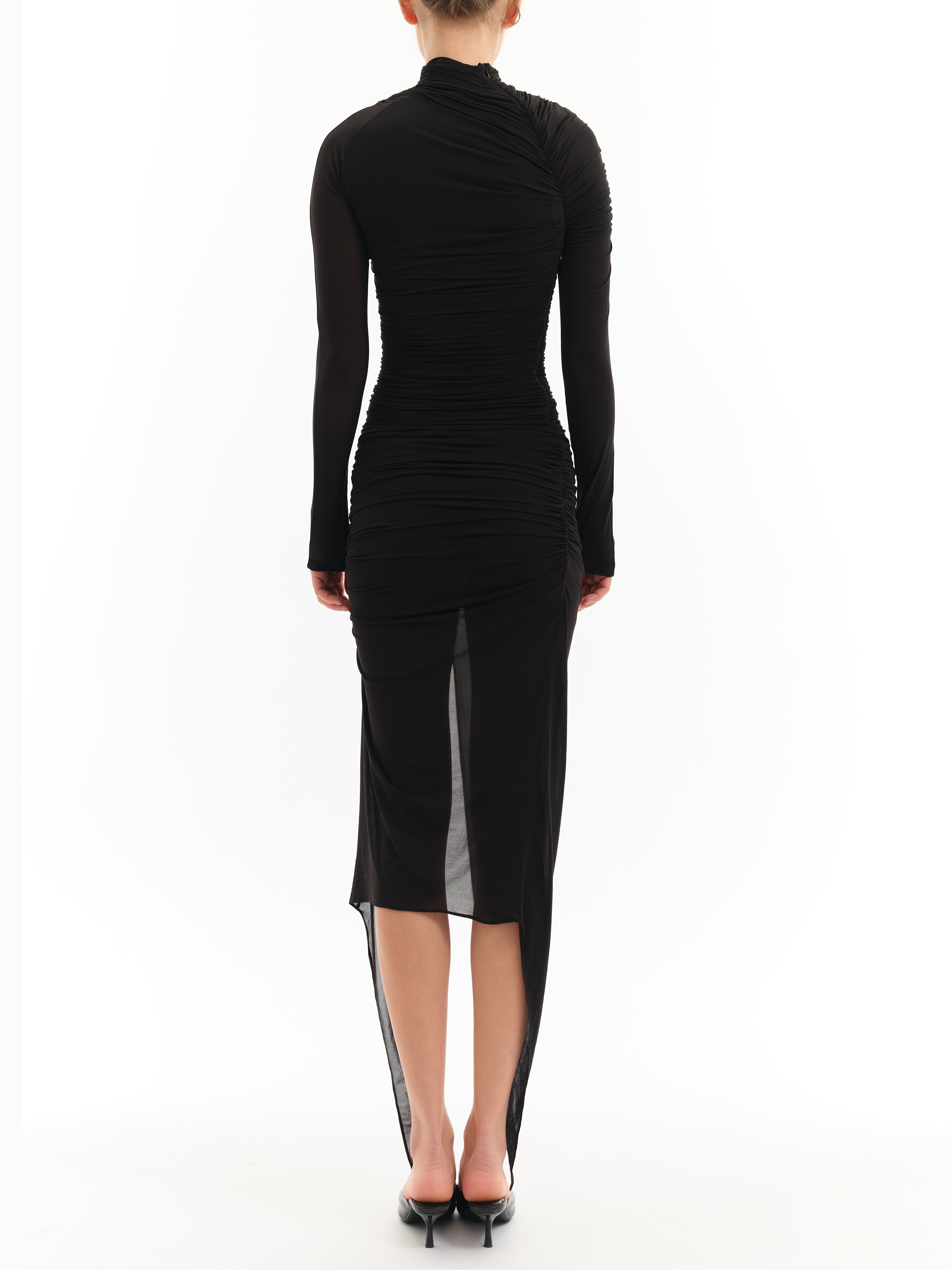 Ruched High-Neck Dress Secondary image