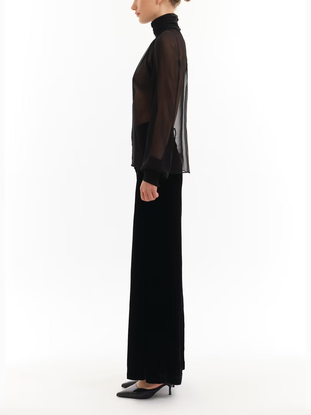 Velvet Wide-Leg Trousers Secondary image
