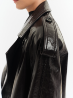Cow Leather Trench Coat